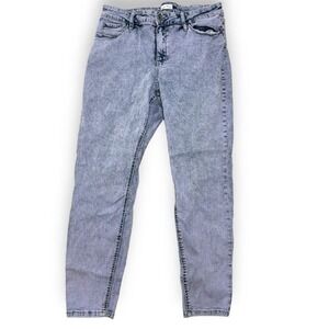 Ava and Viv Acid Wash Skinny Jeans Stretch Purple Classic 5-Pocket Design